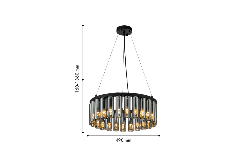 Люстры - изображение №3 "Подвесная люстра Slang (чёрный) D490*H160/1360 25*G9LED*2W"  на www.Angstrem-mebel.ru