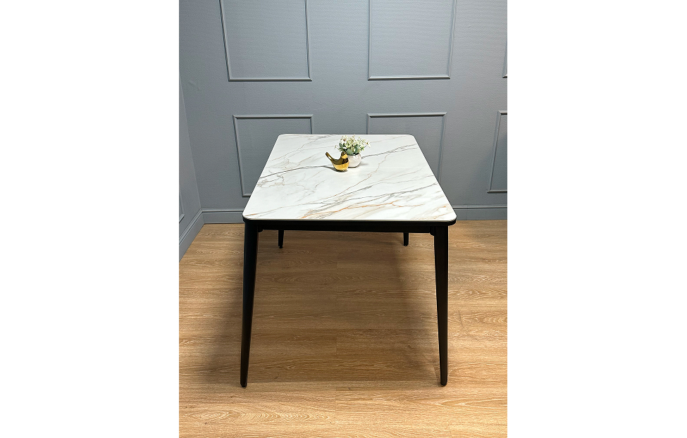 Обеденные столы - изображение №8 "Стол обеденный Стил раздвижной KS1200 черный/керамика мрамор золотой"  на www.Angstrem-mebel.ru