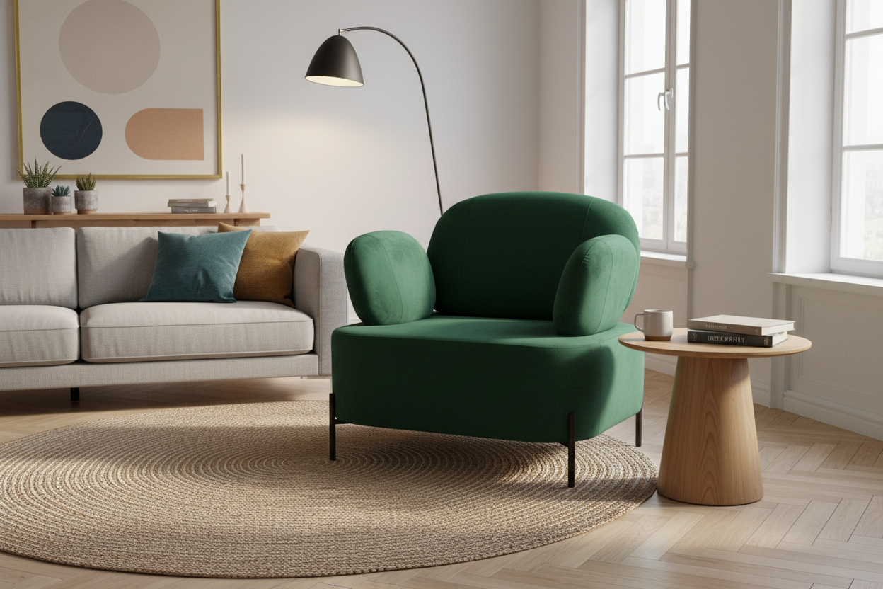 Интерьерные кресла - изображение №2 "Кресло Денди зеленое"  на www.Angstrem-mebel.ru