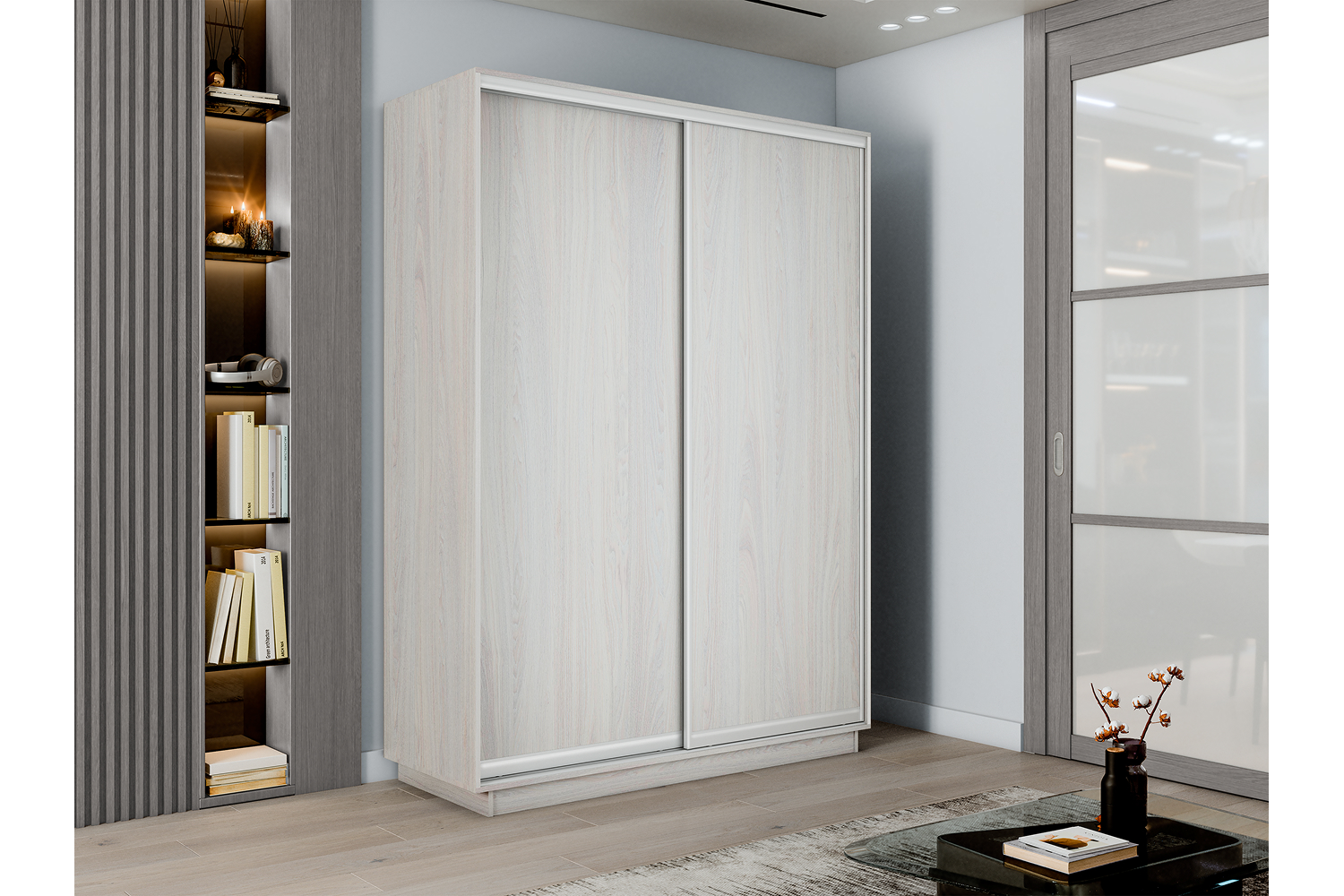 Шкафы-купе - изображение №2 "Шкаф-купе Премиум 2х дв 120х220х45 Ясень Анкор светлый"  на www.Angstrem-mebel.ru