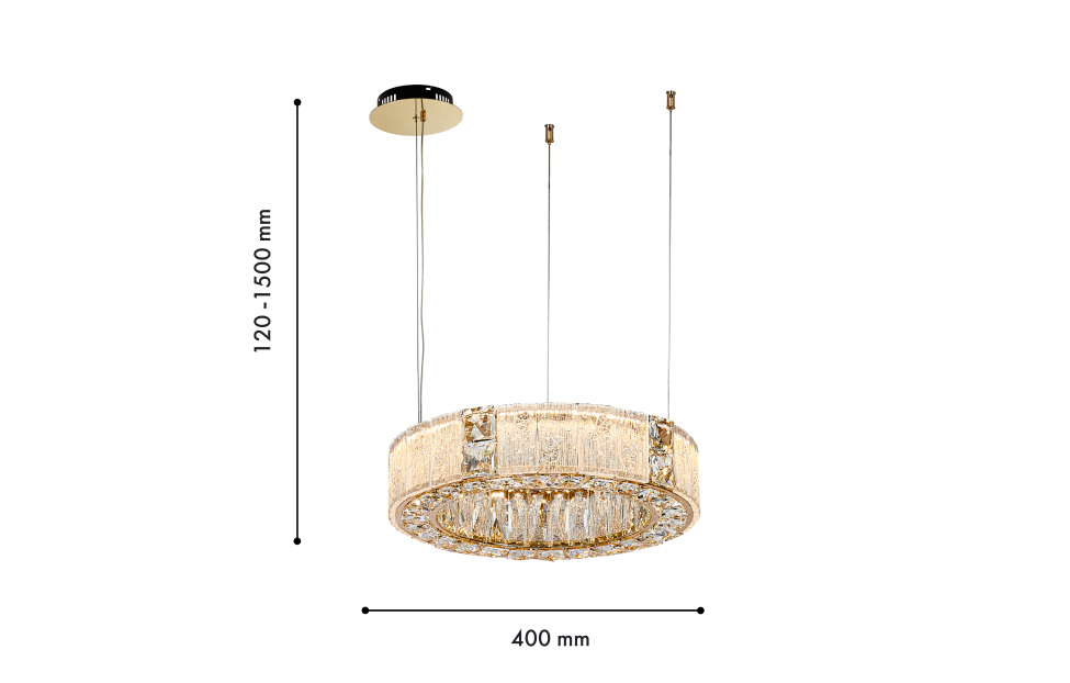 Люстры - изображение №3 "Подвесная люстра Templum D400*H120/1500 LED*40W"  на www.Angstrem-mebel.ru