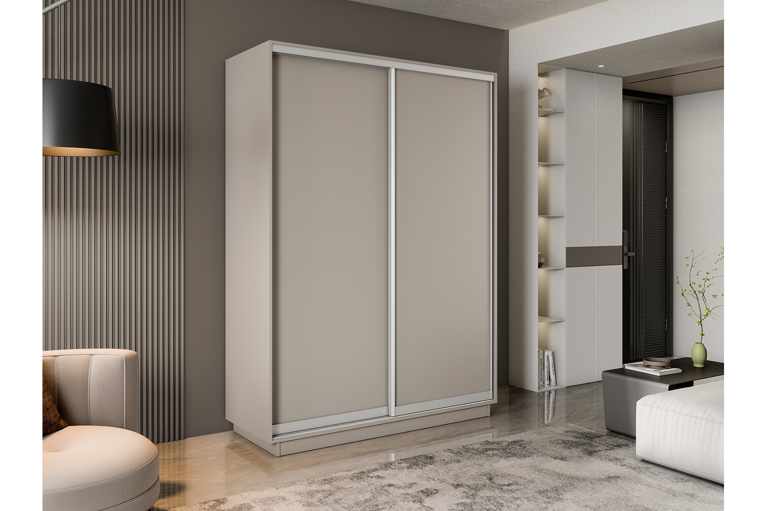 Шкафы-купе - изображение №3 "Шкаф-купе Премиум 120х220х45 кашемир"  на www.Angstrem-mebel.ru