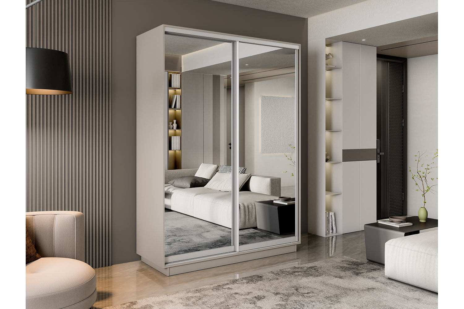 Шкафы-купе - изображение №2 "Шкаф-купе Премиум 2х дв 120х220х45 Зеркало/Зеркало"  на www.Angstrem-mebel.ru