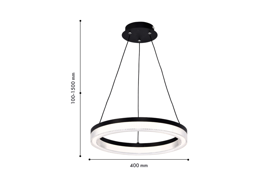 Люстры - изображение №3 "Подвесная люстра Cirkler (чёрный) D400*H100/1500 LED*21W"  на www.Angstrem-mebel.ru