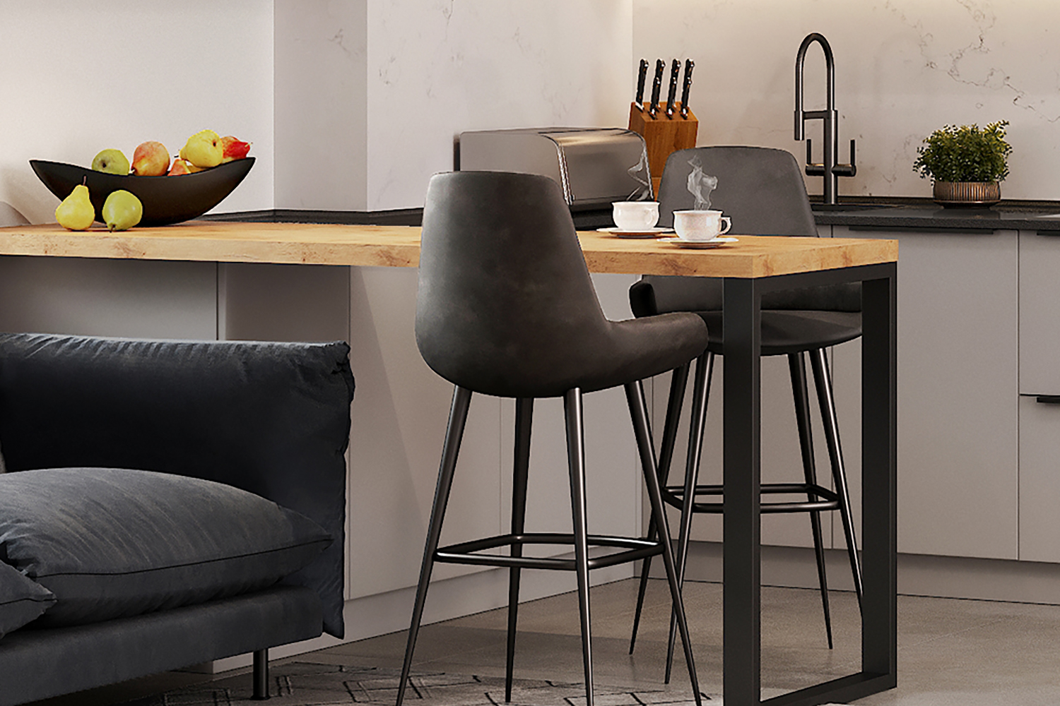 Кухни - изображение №5 "Кухня c барной стойкой Фристайл"  на www.Angstrem-mebel.ru