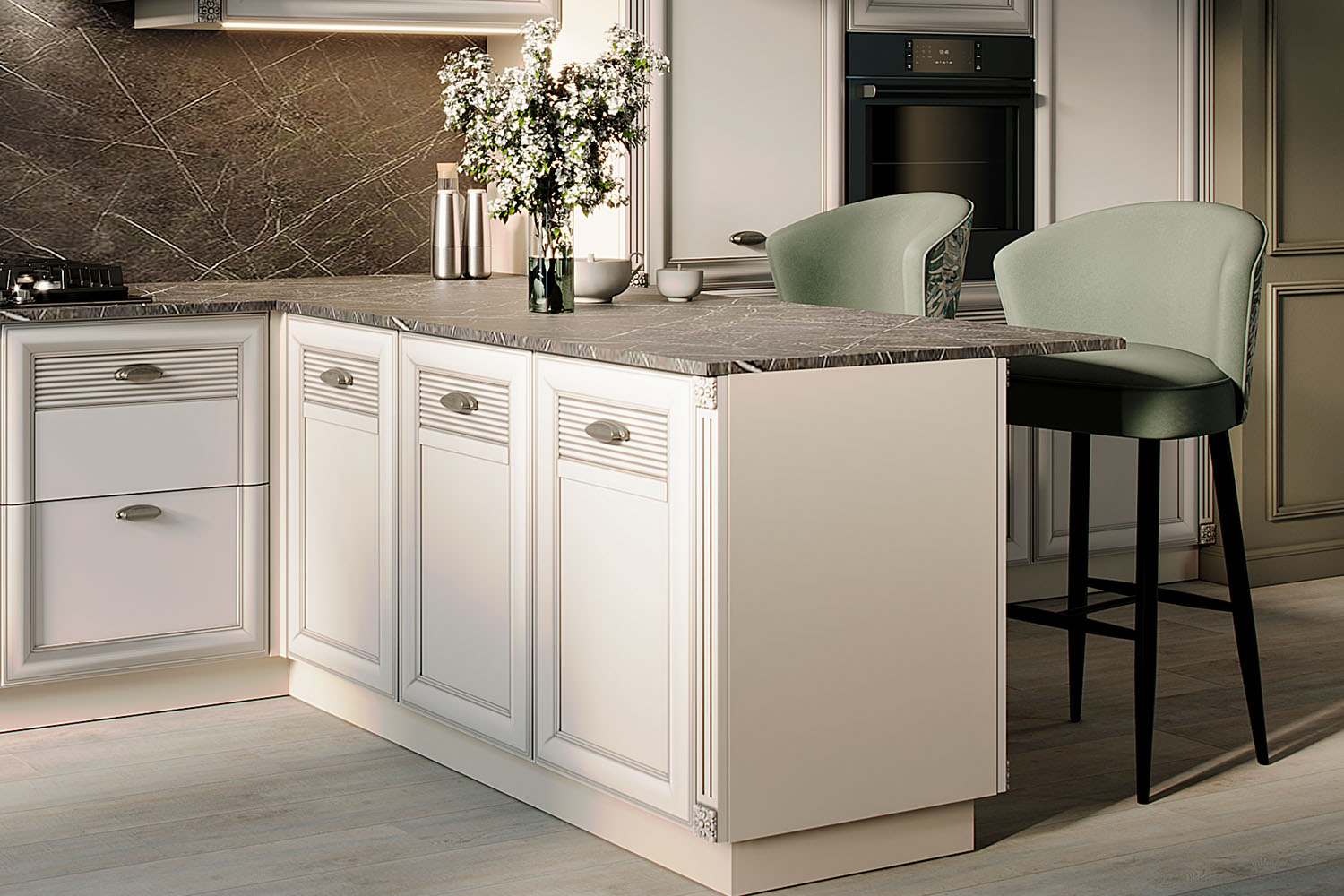 Кухни - изображение №6 "Кухня с барной стойкой Изотта"  на www.Angstrem-mebel.ru