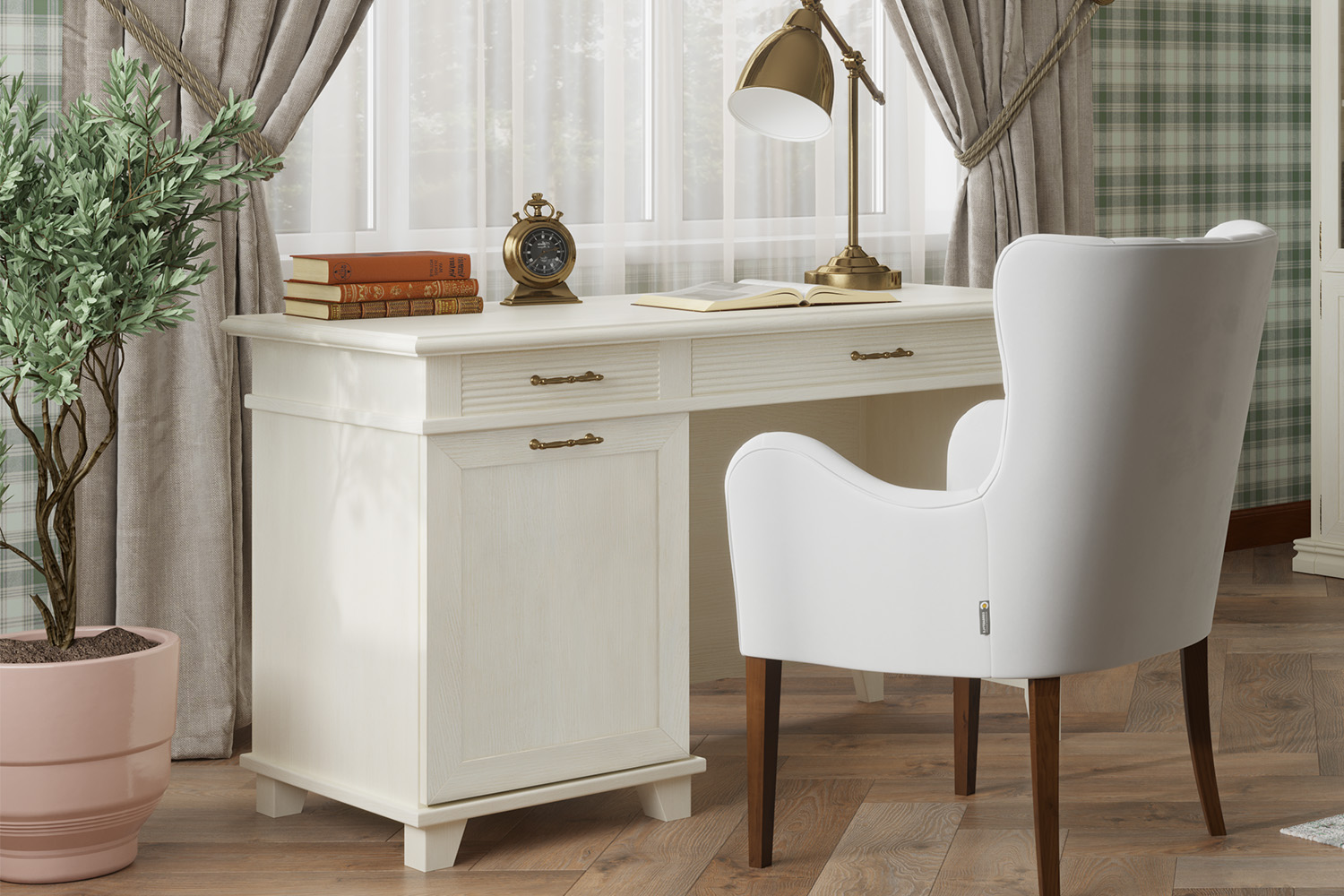 Письменные столы - изображение №2 "Письменный стол Кантри с выдвижными ящиками"  на www.Angstrem-mebel.ru