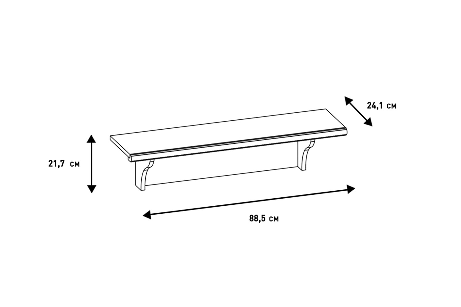 Полки - изображение №5 "Настенная полка Кантри"  на www.Angstrem-mebel.ru