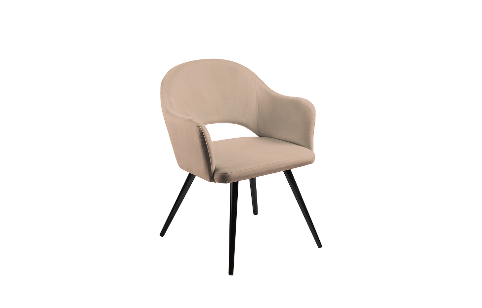 Кухонные стулья - изображение №2 "Стул-кресло Грейс поворотный бежевый / опоры черные"  на www.Angstrem-mebel.ru