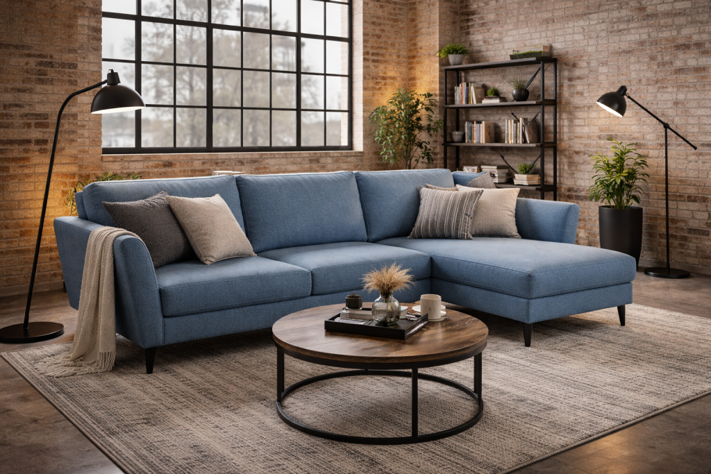 Диваны - изображение №2 "Диван АННИКА NEW 3-х местный с оттоманкой и темными опорами"  на www.Angstrem-mebel.ru