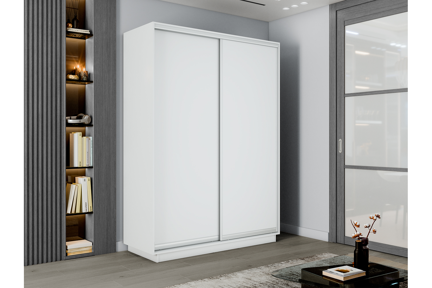 Шкафы-купе - изображение №2 "Шкаф-купе Премиум 120х220х45 белый снег"  на www.Angstrem-mebel.ru