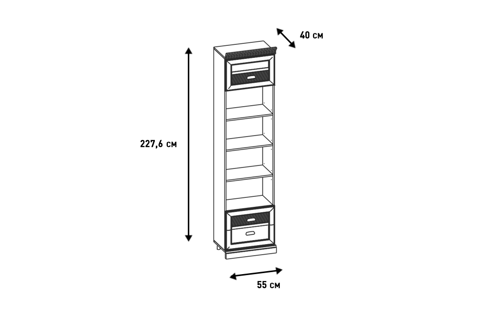 Книжные шкафы - изображение №6 "Шкаф Изотта"  на www.Angstrem-mebel.ru