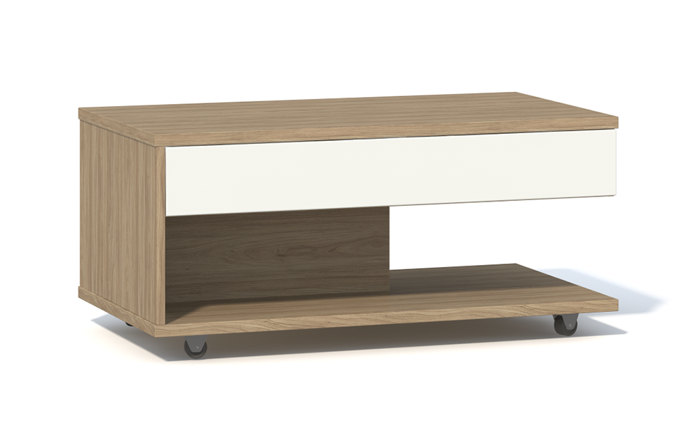 Журнальные столы - изображение №2 "Журнальный стол Анри АН-520.02 (Я16) с выдвижным ящиком / Швейцарский вяз+Светлый лен"  на www.Angstrem-mebel.ru