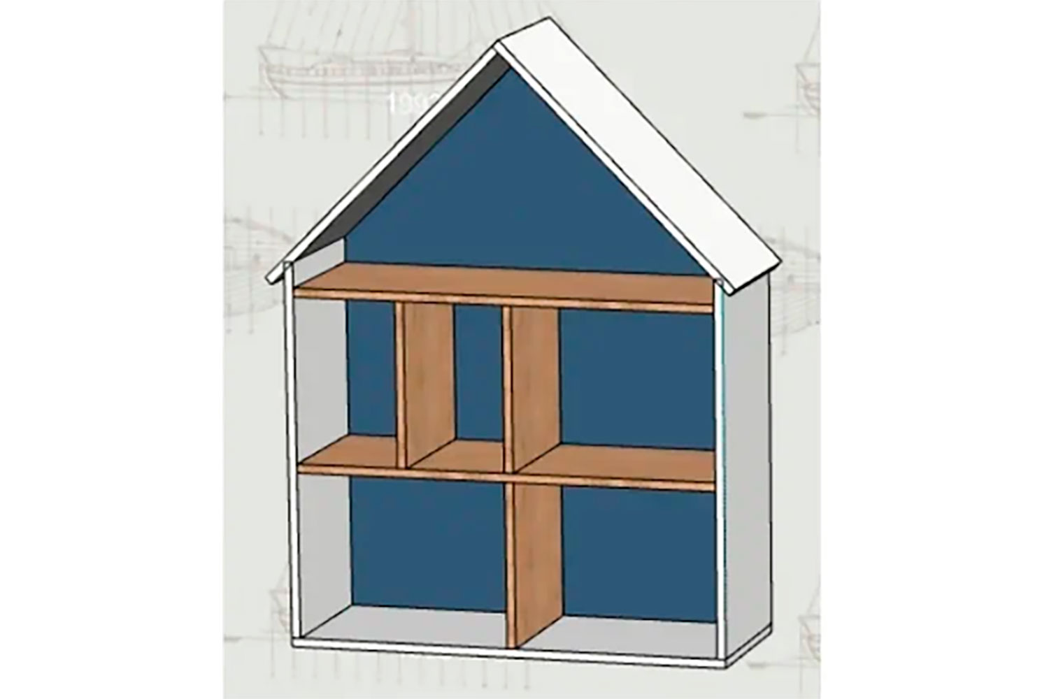 Распродажа - изображение №2 "Стеллаж навесной Домик"  на www.Angstrem-mebel.ru