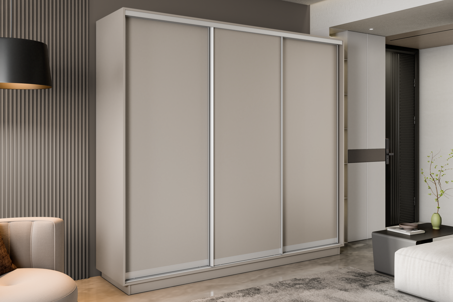 Шкафы-купе - изображение №2 "Шкаф-купе Премиум 3х дверный 2100х2400х450 Кашемир"  на www.Angstrem-mebel.ru