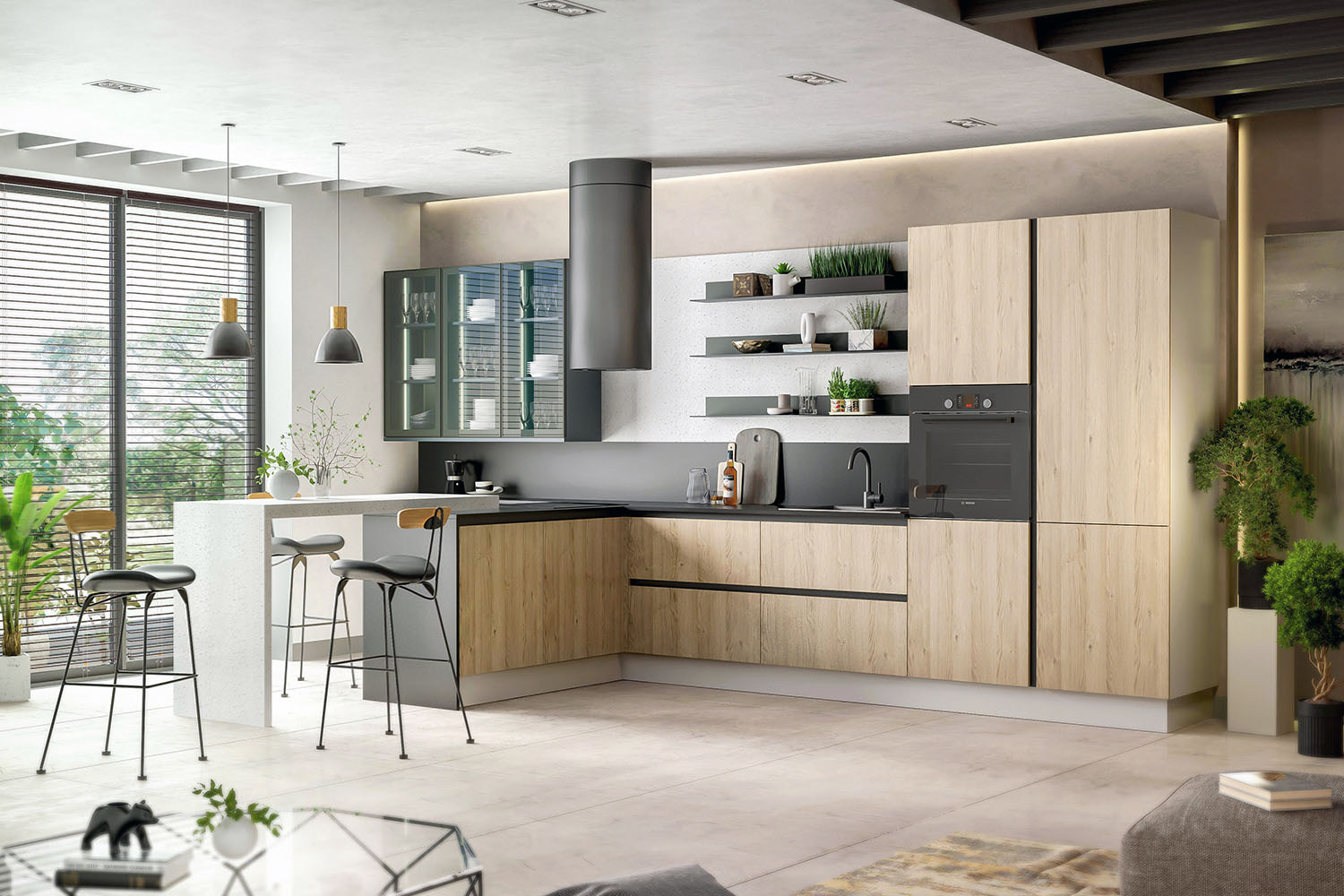 Кухни - изображение №2 "Кухня с барной стойкой Талса"  на www.Angstrem-mebel.ru
