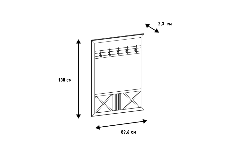 Панели - изображение №3 "Панель с крючками Кантри"  на www.Angstrem-mebel.ru