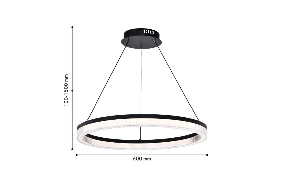 Люстры - изображение №3 "Подвесная люстра Cirkler (чёрный) D600*H100/1500 LED*30W"  на www.Angstrem-mebel.ru