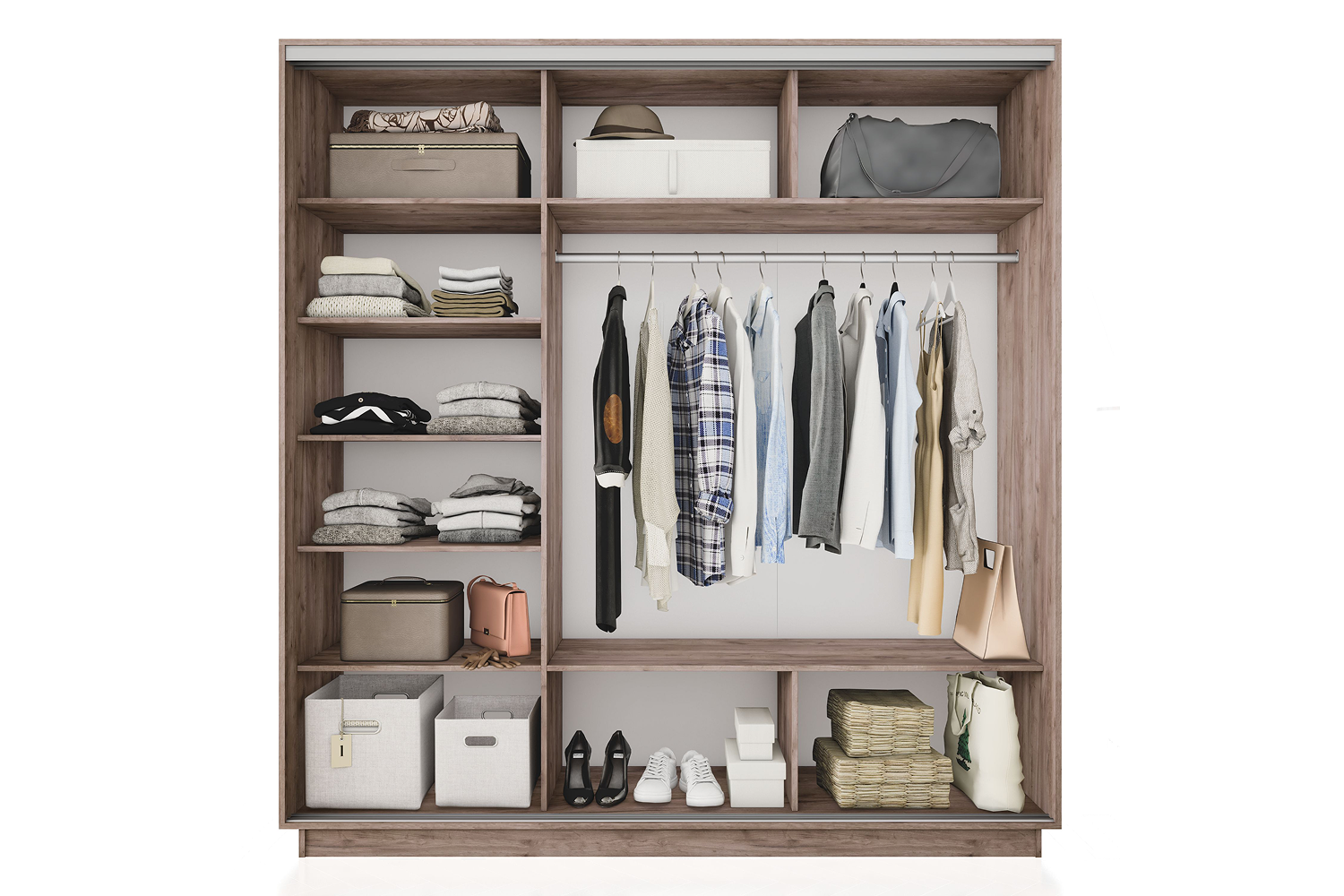 Шкафы-купе - изображение №3 "Шкаф-купе Премиум 3х-дв, 210х240х60, крафт табачный"  на www.Angstrem-mebel.ru