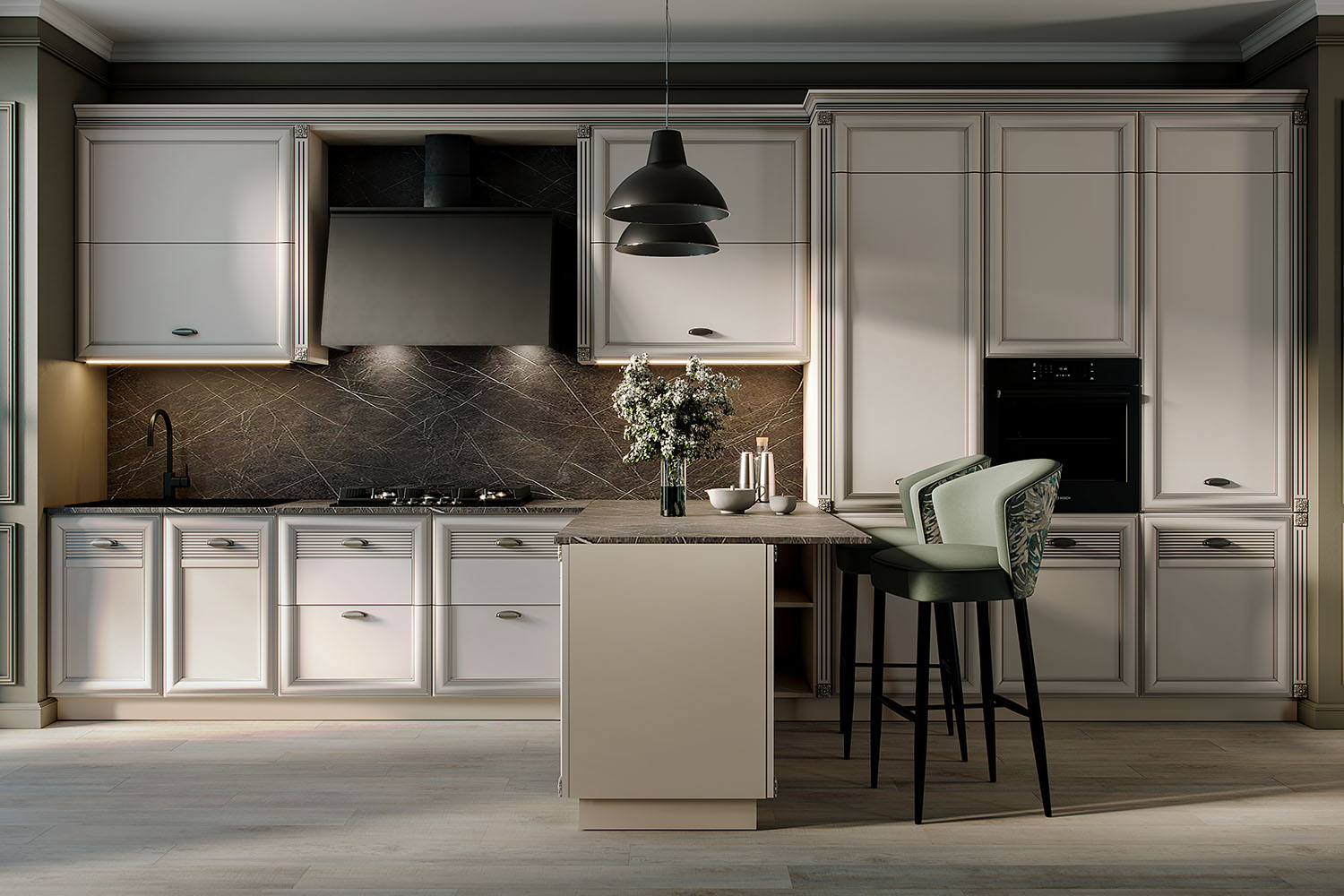 Кухни - изображение №3 "Кухня с барной стойкой Изотта"  на www.Angstrem-mebel.ru